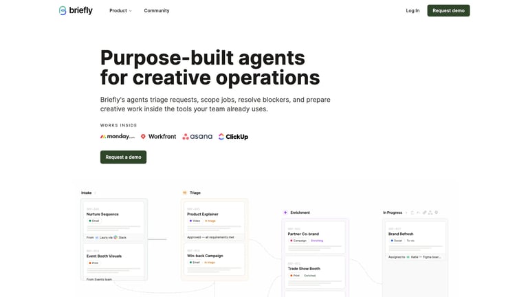 Briefly website homepage screenshot