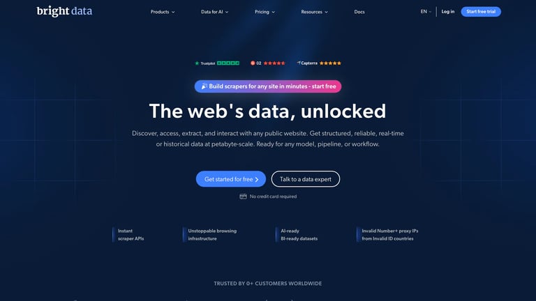 Bright Data website homepage screenshot