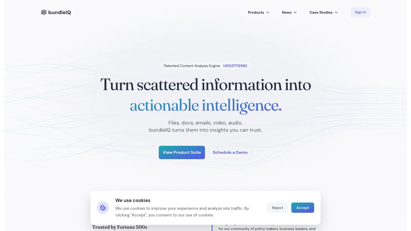 bundleIQ website homepage screenshot