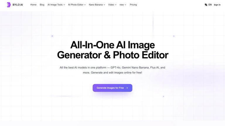 Bylo AI website homepage screenshot