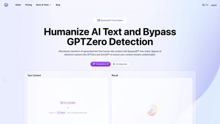 BypassGPT website homepage screenshot
