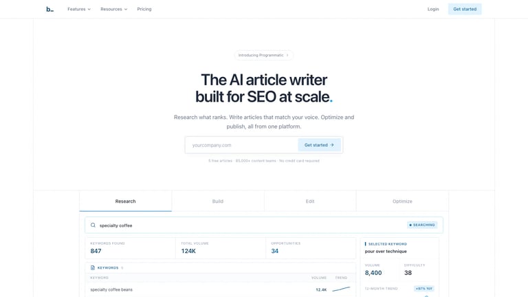 Byword website homepage screenshot