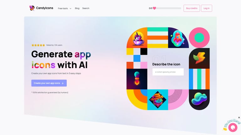CandyIcons website homepage screenshot