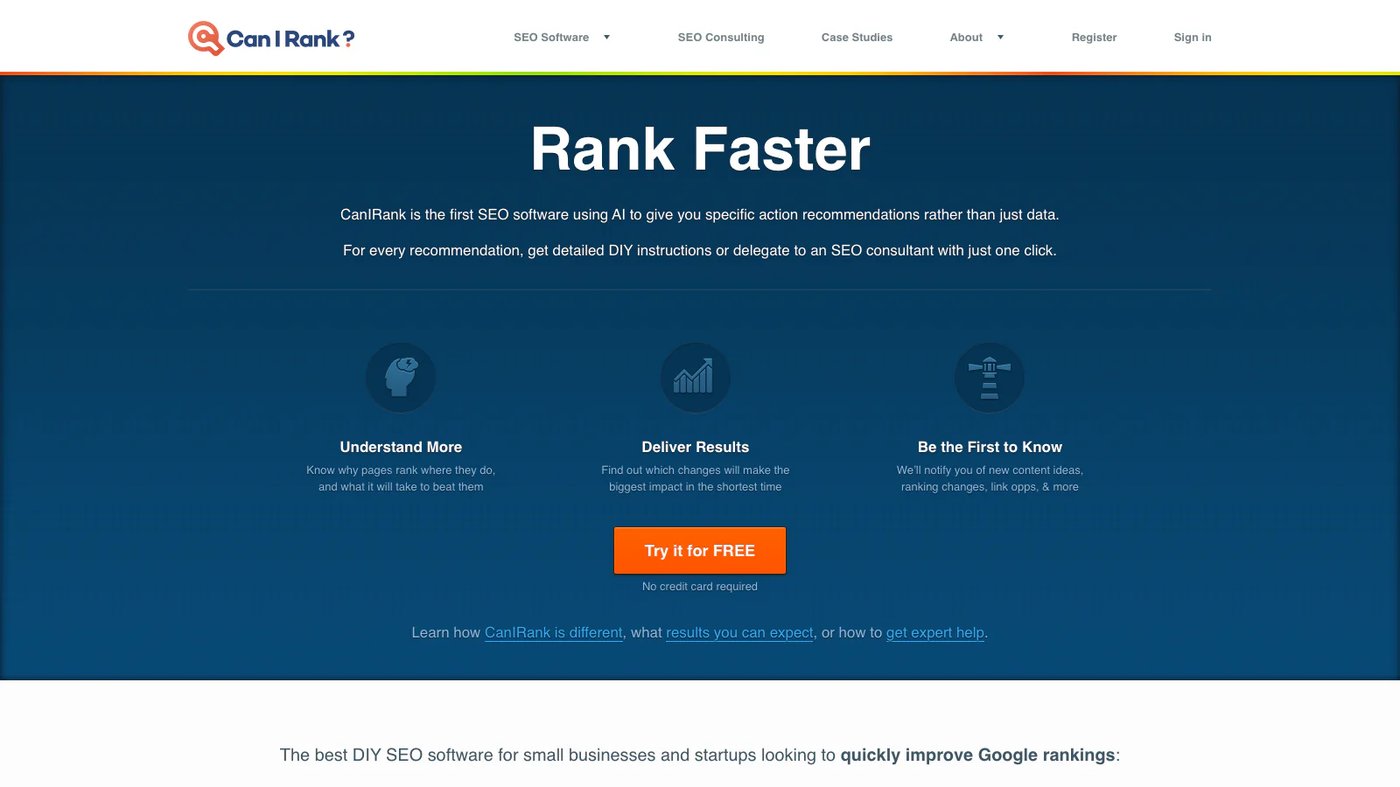 CanIRank website homepage screenshot