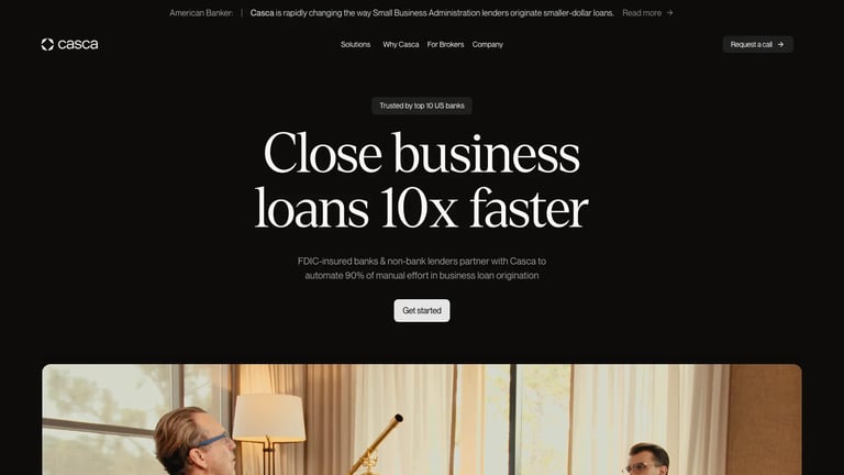 Casca website homepage screenshot