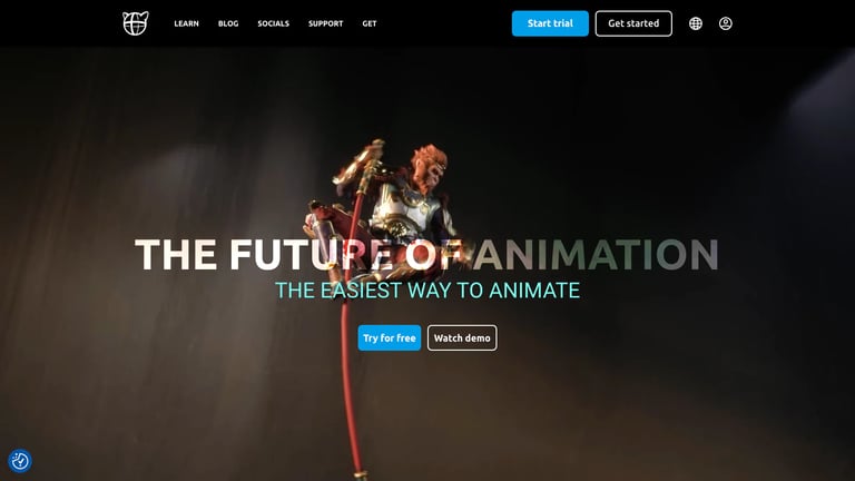 Cascadeur website homepage screenshot