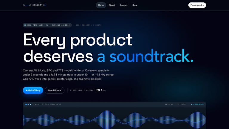 CassetteAI website homepage screenshot
