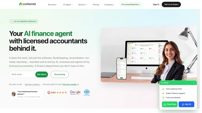 ccMonet website homepage screenshot