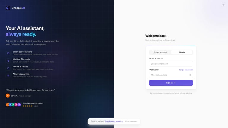 Chapple website homepage screenshot