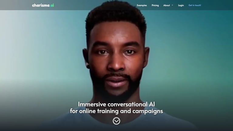 Charisma.ai website homepage screenshot