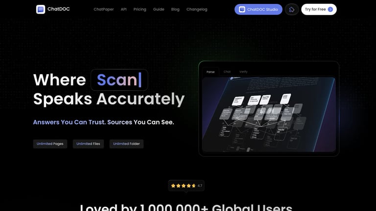 ChatDOC website homepage screenshot