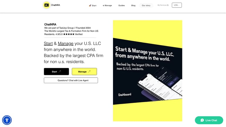 ChatNRA website homepage screenshot