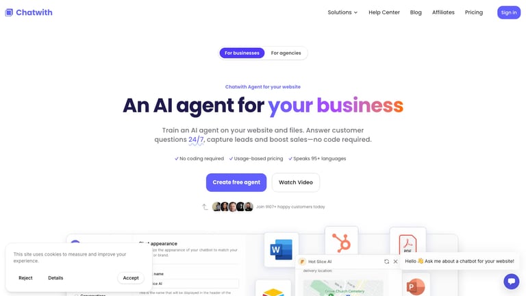 Chatwith website homepage screenshot