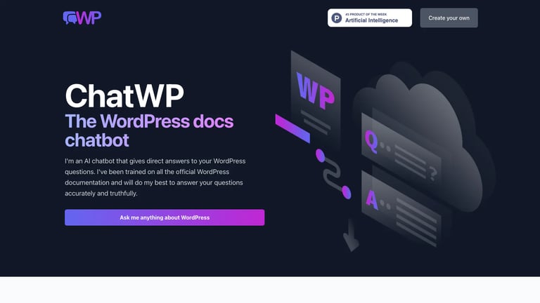 ChatWP website homepage screenshot
