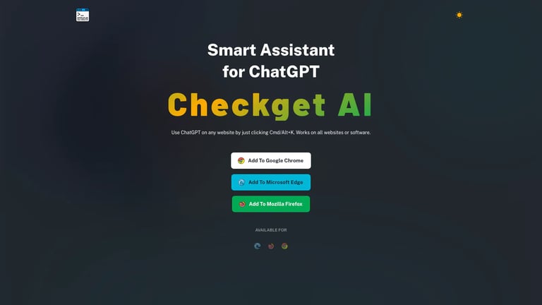 Checkget AI website homepage screenshot
