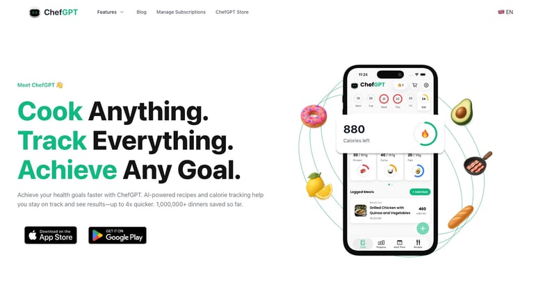 ChefGPT website homepage screenshot