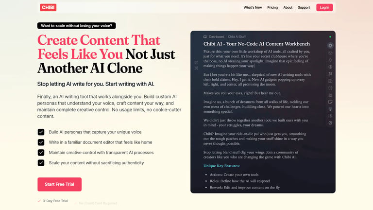 Chibi AI website homepage screenshot