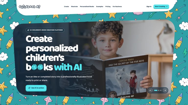 Childbook.ai website homepage screenshot