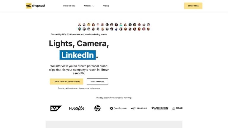 chopcast website homepage screenshot