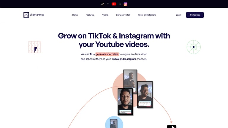 ClipMaker.ai website homepage screenshot