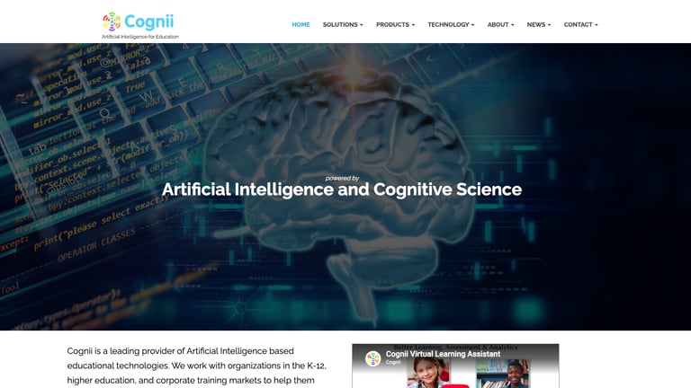 Cognii website homepage screenshot