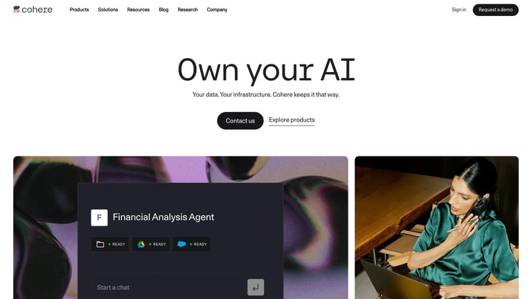 Cohere website homepage screenshot