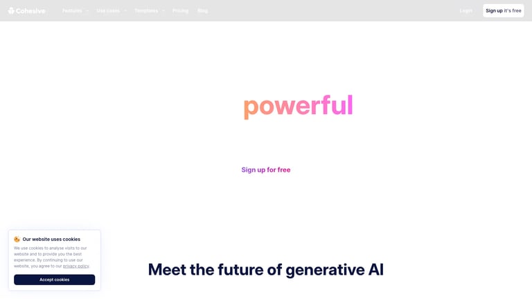 Cohesive website homepage screenshot