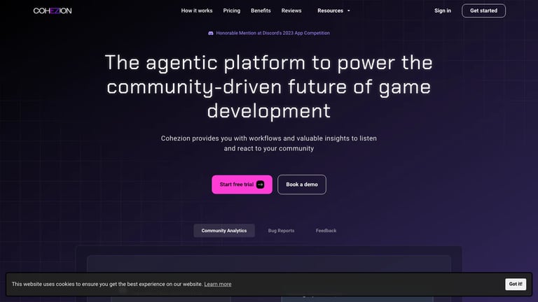 Cohezion website homepage screenshot