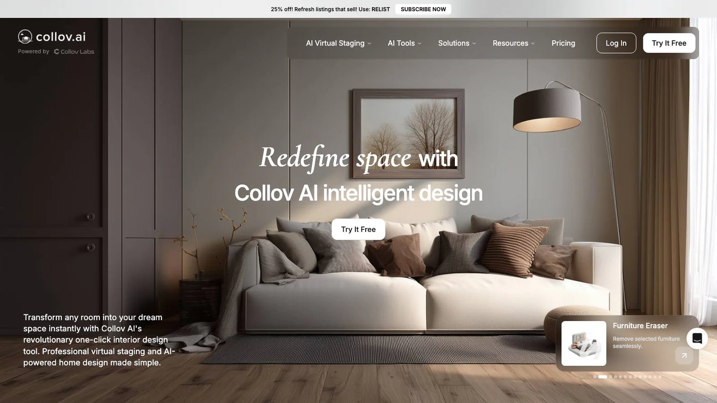 Collov AI website homepage screenshot