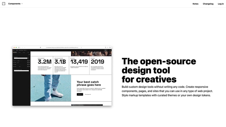 Components AI website homepage screenshot