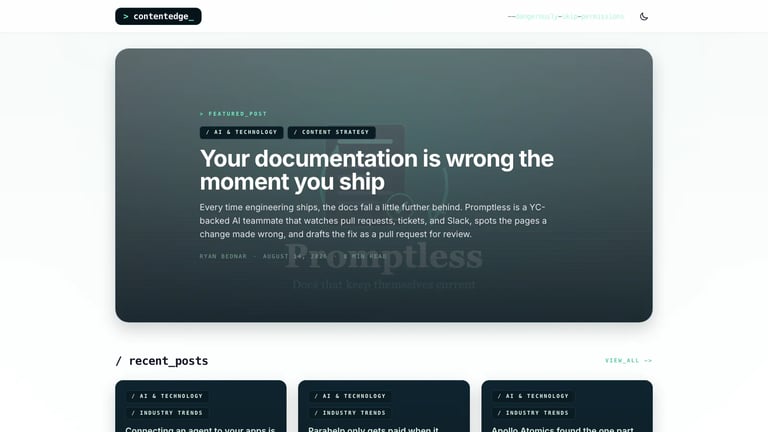 Contentedge_ website homepage screenshot