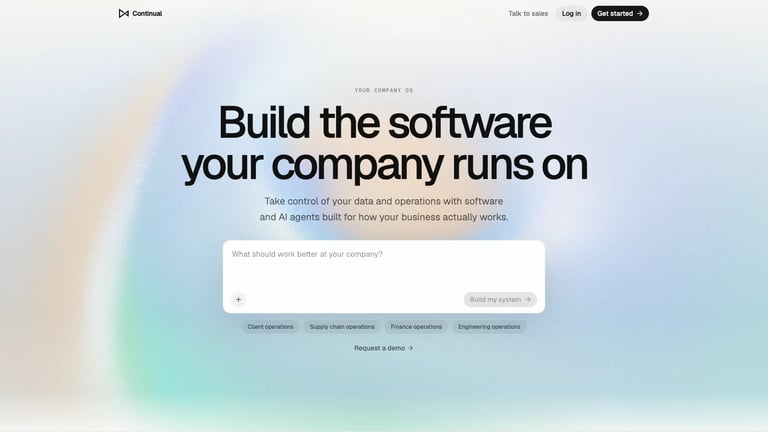Continual website homepage screenshot