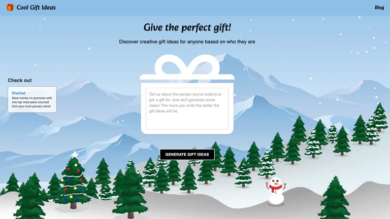 Cool Gift Ideas website homepage screenshot