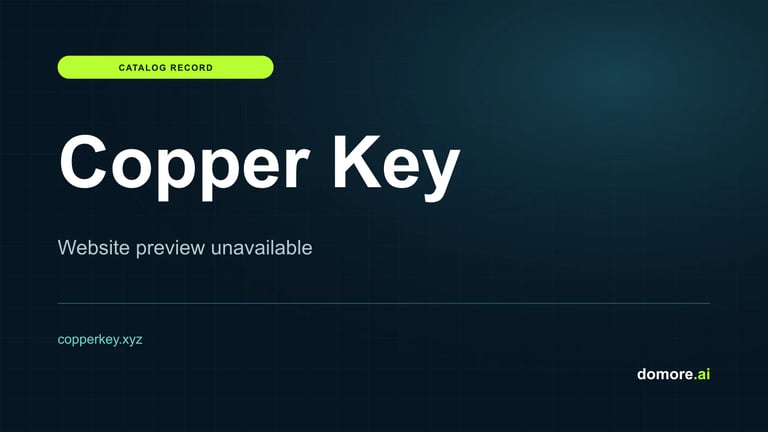 Copper Key catalog placeholder — website preview unavailable