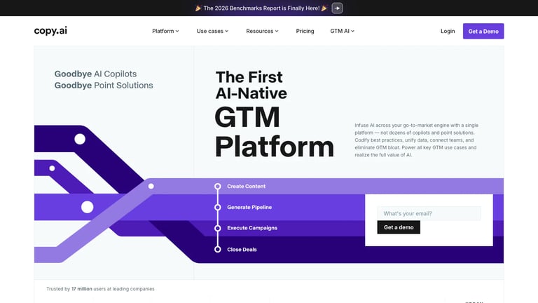 Copy.ai website homepage screenshot