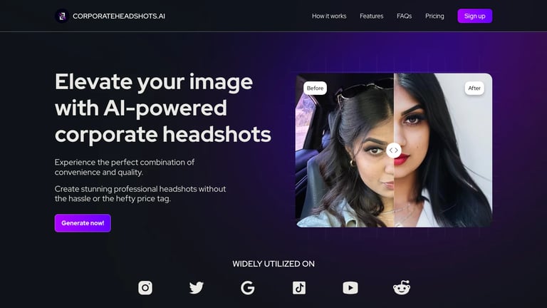 CorporateHeadshots.ai website homepage screenshot