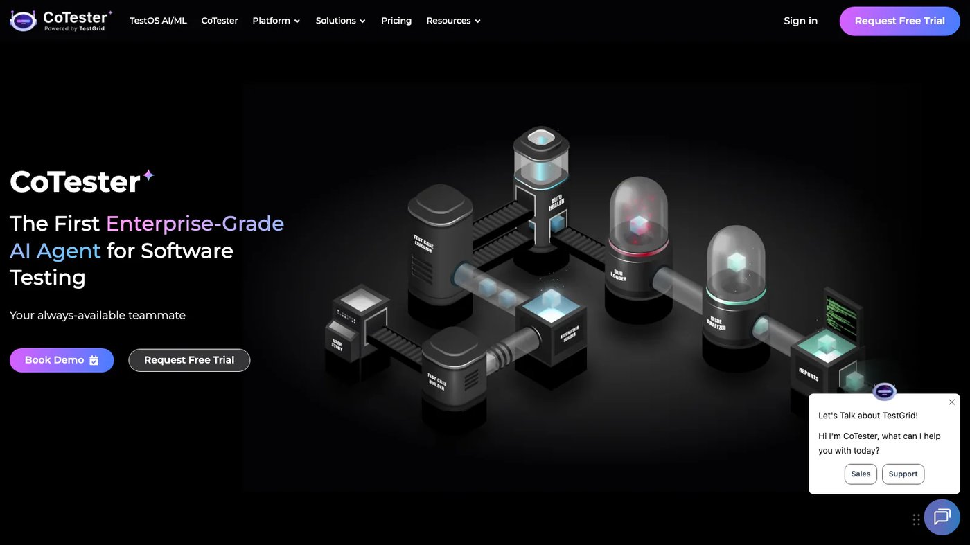 CoTester website homepage screenshot