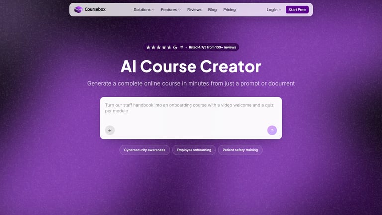 Coursebox website homepage screenshot