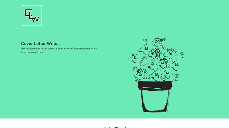 CoverLetterWrite website homepage screenshot