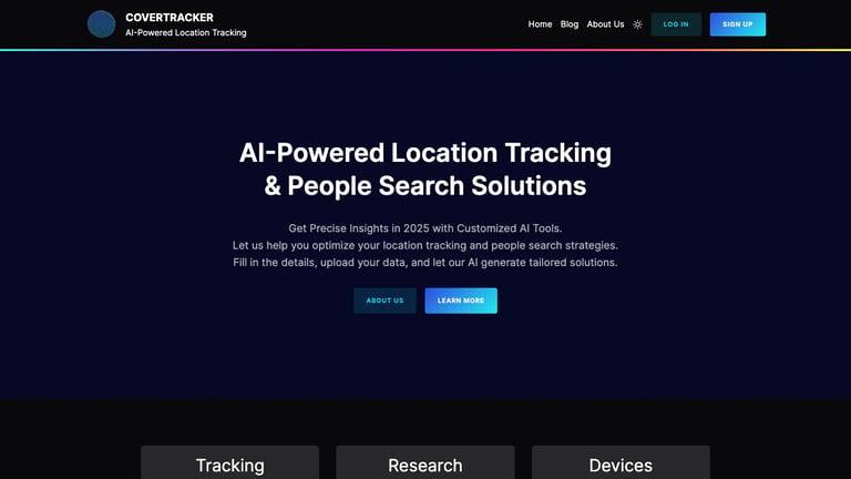 CoverTracker website homepage screenshot