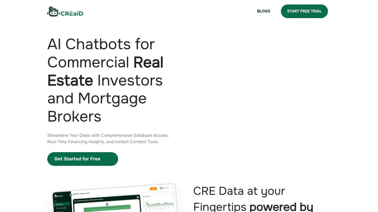 CREaiD website homepage screenshot