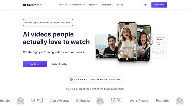 CreatorKit website homepage screenshot