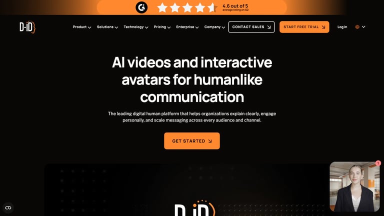 D-ID website homepage screenshot