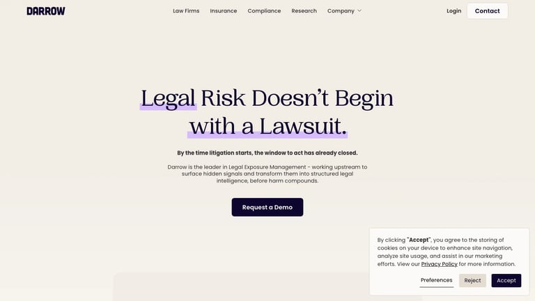 Darrow website homepage screenshot