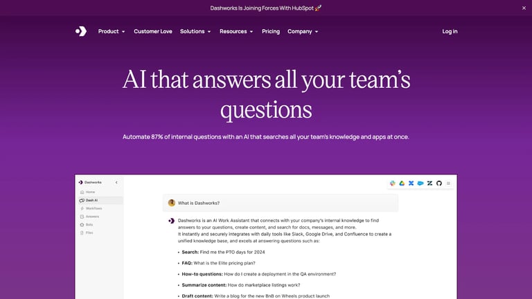 Dashworks website homepage screenshot