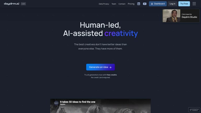 Daydrm.ai website homepage screenshot