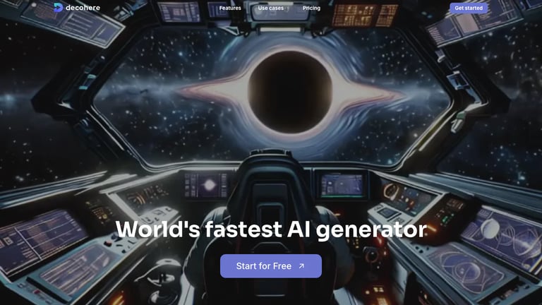 Decohere website homepage screenshot