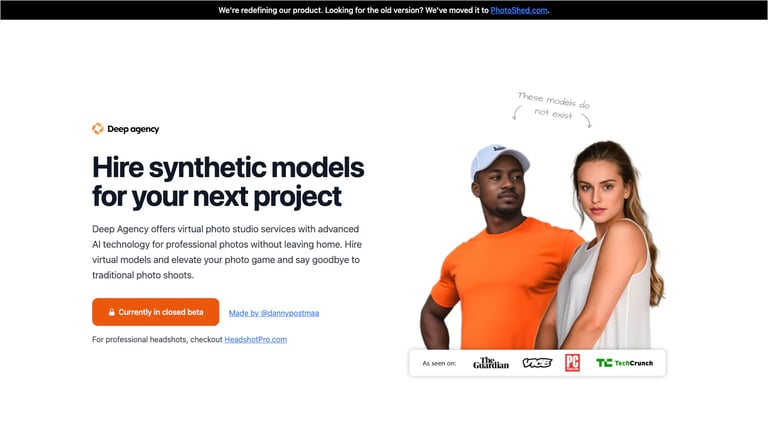 Deep Agency website homepage screenshot
