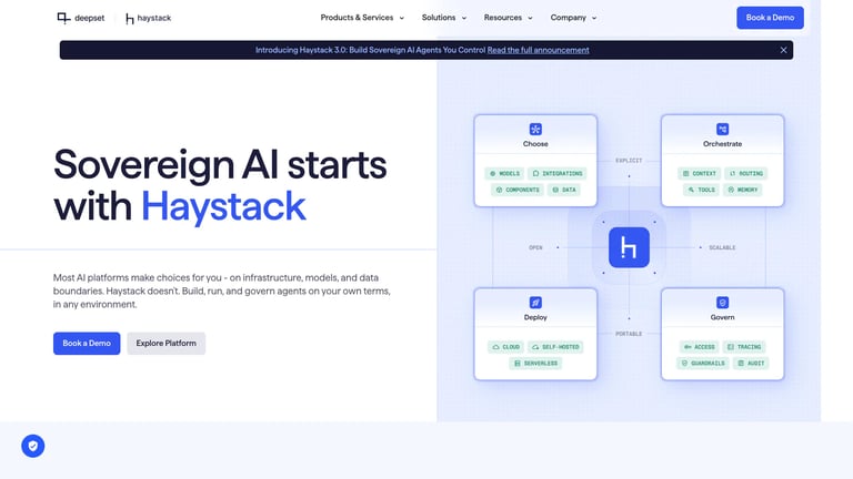 deepset website homepage screenshot