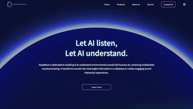 DeepWave website homepage screenshot